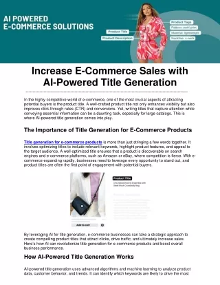 increase e commerce sales with ai powered title