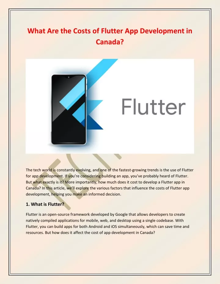 what are the costs of flutter app development