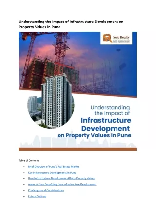 Understanding the Impact of Infrastructure Development on Property Values in Pune