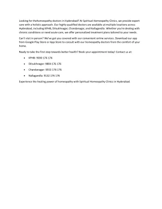 Looking for thehomeopathy doctors in Hyderabad (1)