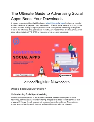 The Ultimate Guide to Advertising Social Apps : Boost Your Downloads