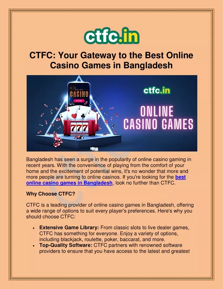 ctfc your gateway to the best online casino games