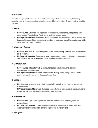 introduction instant messaging platforms have