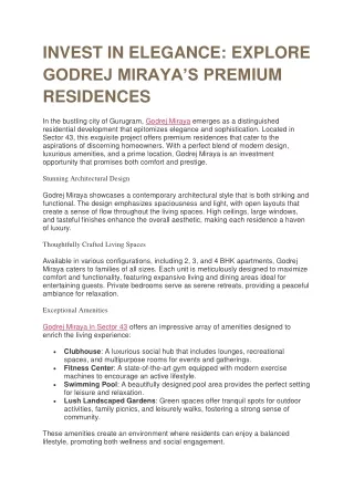 invest in elegance explore godrej miraya s prem