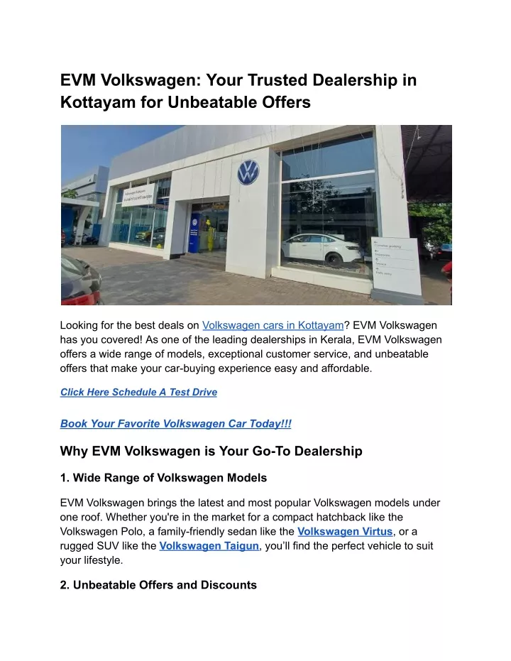 evm volkswagen your trusted dealership