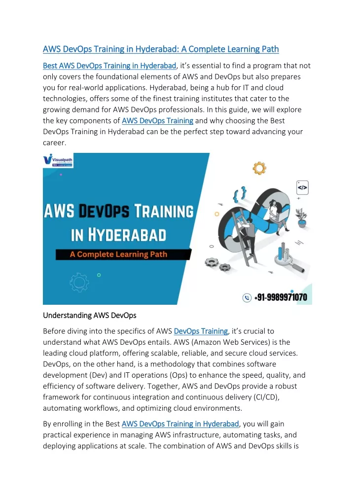 aws devops training in hyderabad a complete