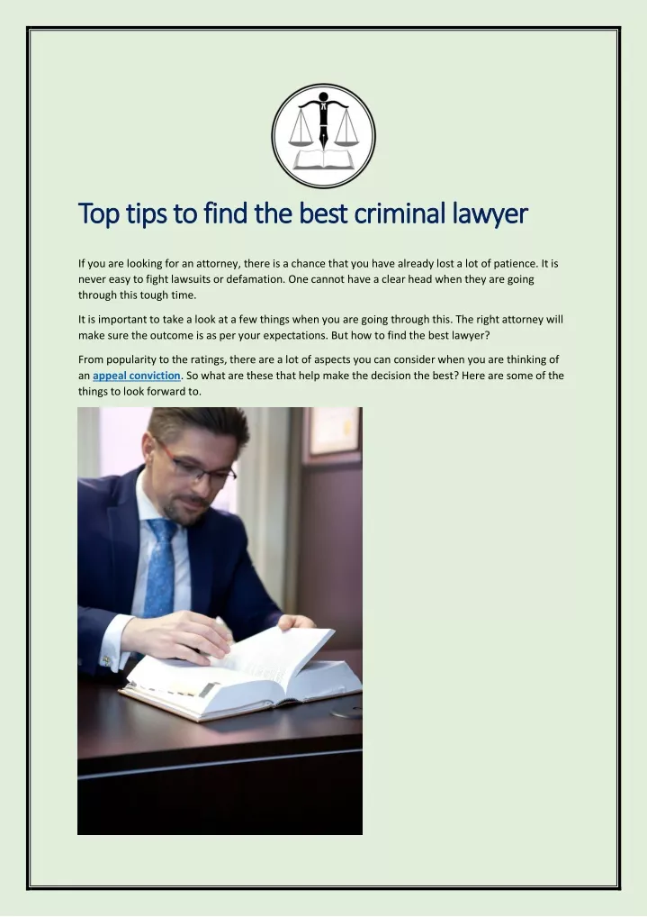 top tips to find the best criminal lawyer