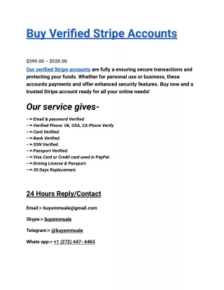 Buy Verified Stripe Accounts