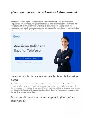 ¿Cómo me comunico con el American Airlines teléfono?