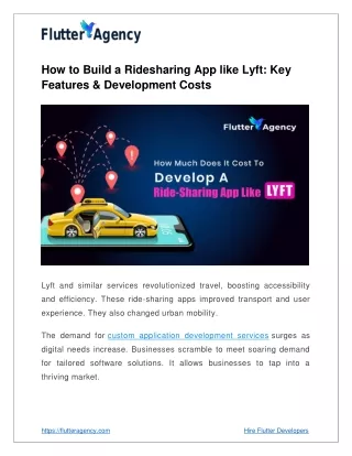 How Much Does it Cost to Develop a Ride-Sharing App Like Lyft?