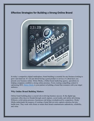 effective strategies for building a strong online
