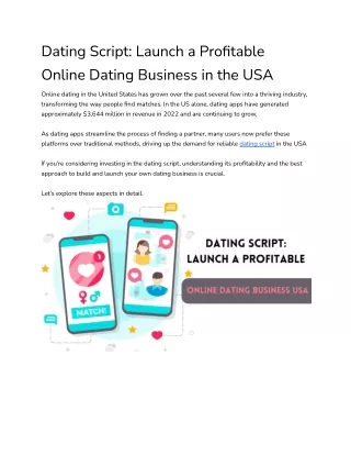 Dating Script_ Launch a Profitable Online Dating Business in the USA