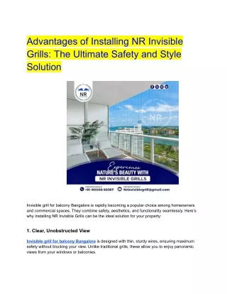 Advantages of Installing NR Invisible Grills_ The Ultimate Safety and Style Solution
