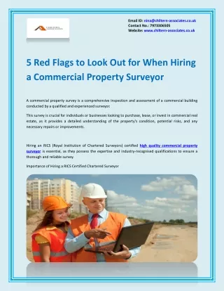 5 Red Flags to Look Out for When Hiring a Commercial Property Surveyor