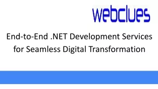 end to end net development services for seamless