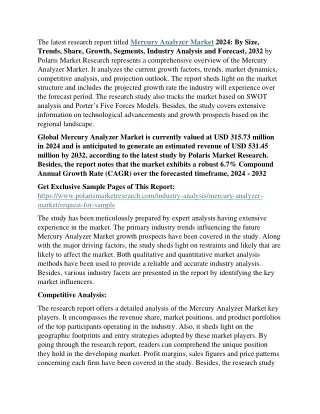 the latest research report titled mercury