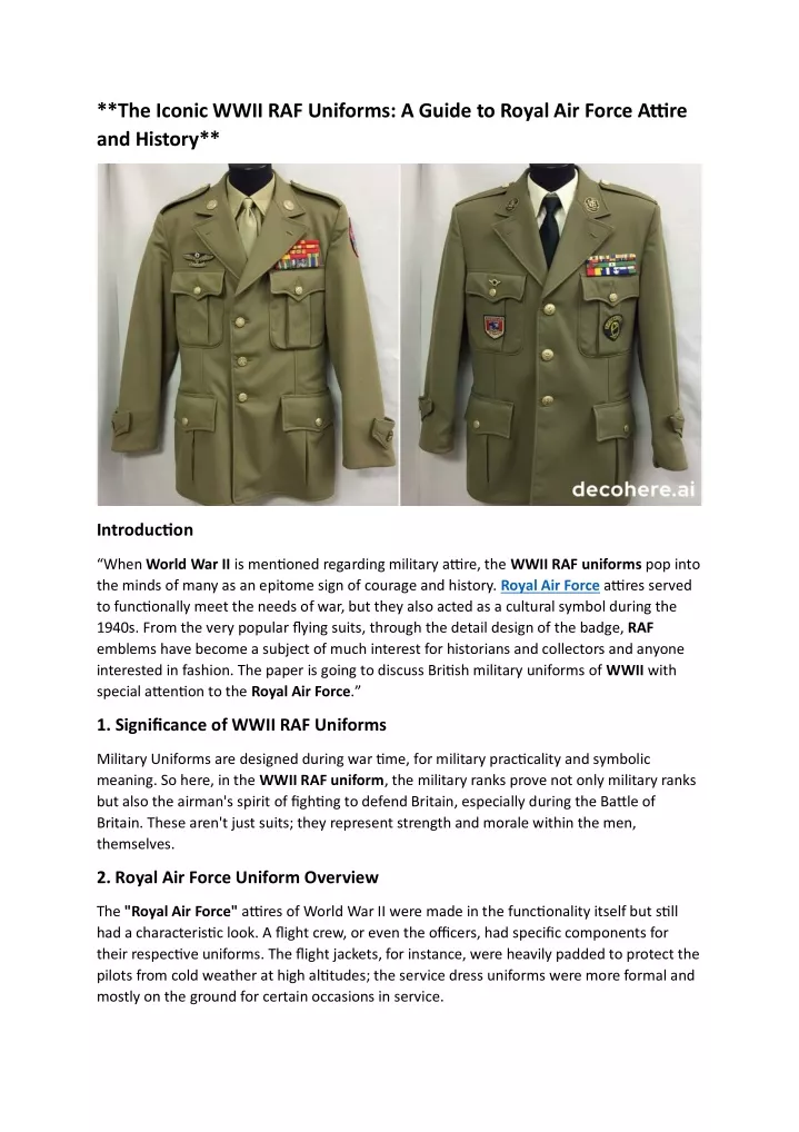 the iconic wwii raf uniforms a guide to royal