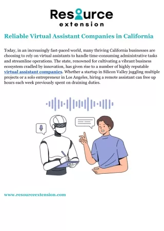 Reliable virtual assistant companies in California