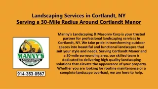 Landscaping Services in Cortlandt, NY – Serving a 30-Mile Radius Around Cortland