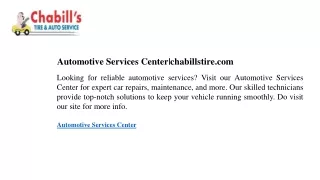 Automotive Services Center chabillstire.com