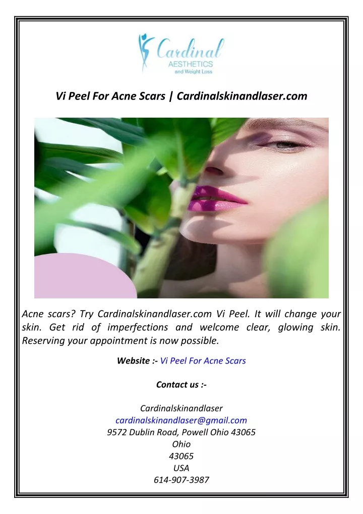 vi peel for acne scars cardinalskinandlaser com