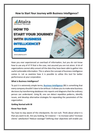 How to Start Your Journey with Business Intelligence