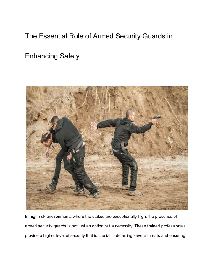 the essential role of armed security guards in