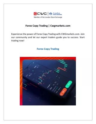 Forex Copy Trading Cwgmarkets