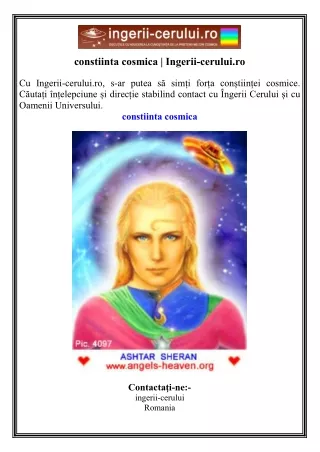 constiinta cosmica  Ingerii-cerului.ro
