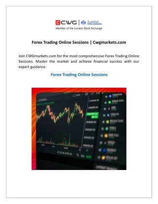 Forex Trading Online Sessions Cwgmarkets