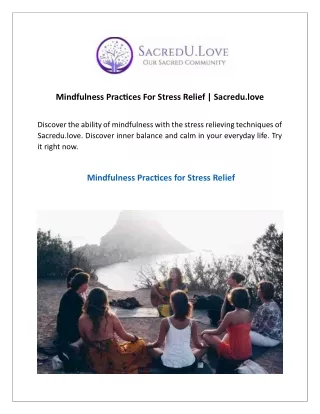Mindfulness Practices For Stress Relief Sacredu.love