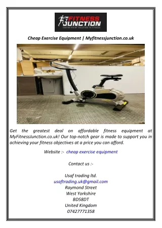 Cheap Exercise Equipment  Myfitnessjunction.co.uk