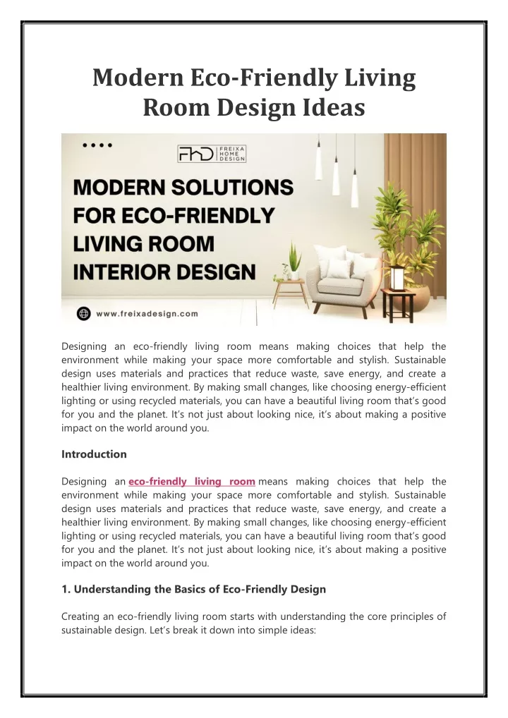 modern eco friendly living room design ideas