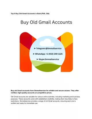 Top 6 Buy Old Gmail Accounts in Bulk (PVA, Old) (3)