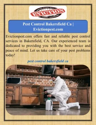 Pest Control Bakersfield Ca   Evictionpest.com