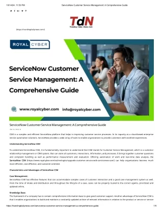 ServiceNow Customer Service Management_ A Comprehensive Guide
