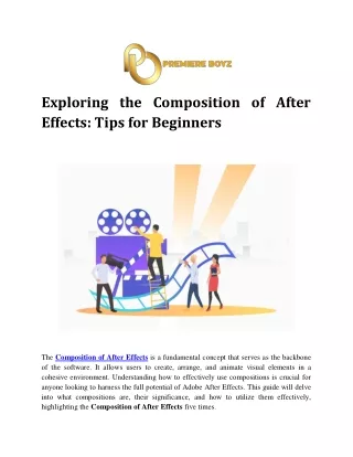 Exploring the Composition of After Effects