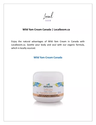 Wild Yam Cream Canada  Localboom.ca