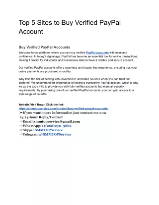 Top 5 Sites to Buy Verified PayPal Account
