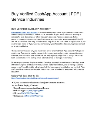 Buy Verified CashApp Account _ PDF _ Service Industries