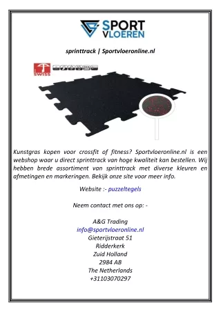 sprinttrack  Sportvloeronline.nl