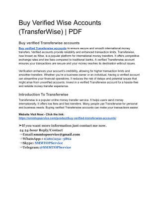Buy Verified Wise Accounts (TransferWise) _ PDF