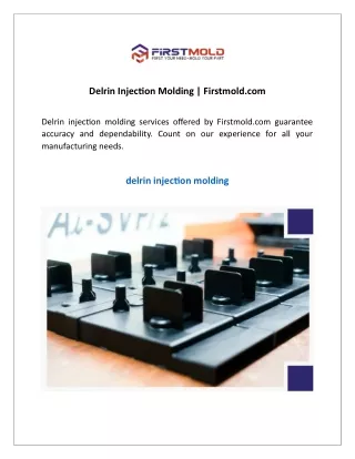 Delrin Injection Molding  Firstmold