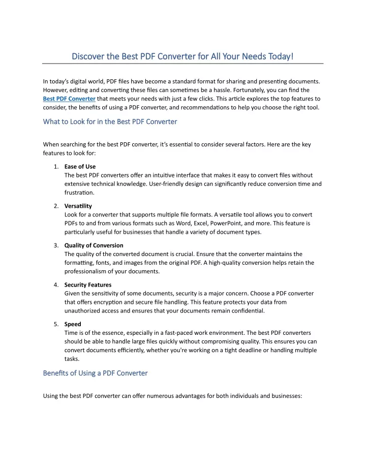 discover the best pdf converter for all your