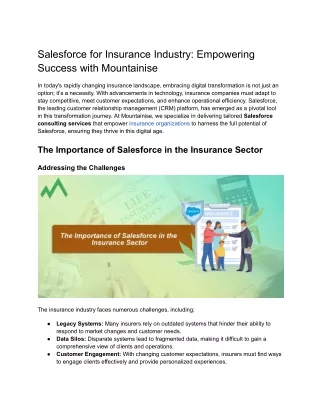 Salesforce for Insurance Industry_ Empowering Success with Mountainise