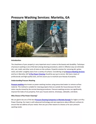 Pressure Washing Services