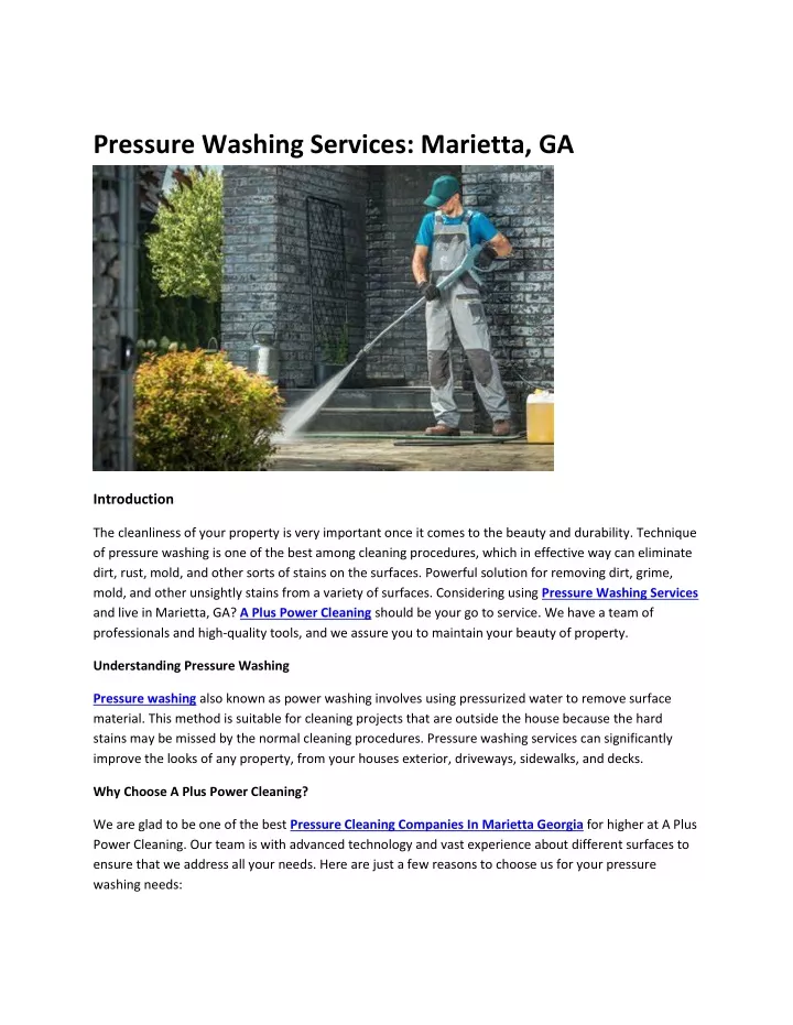 pressure washing services marietta ga