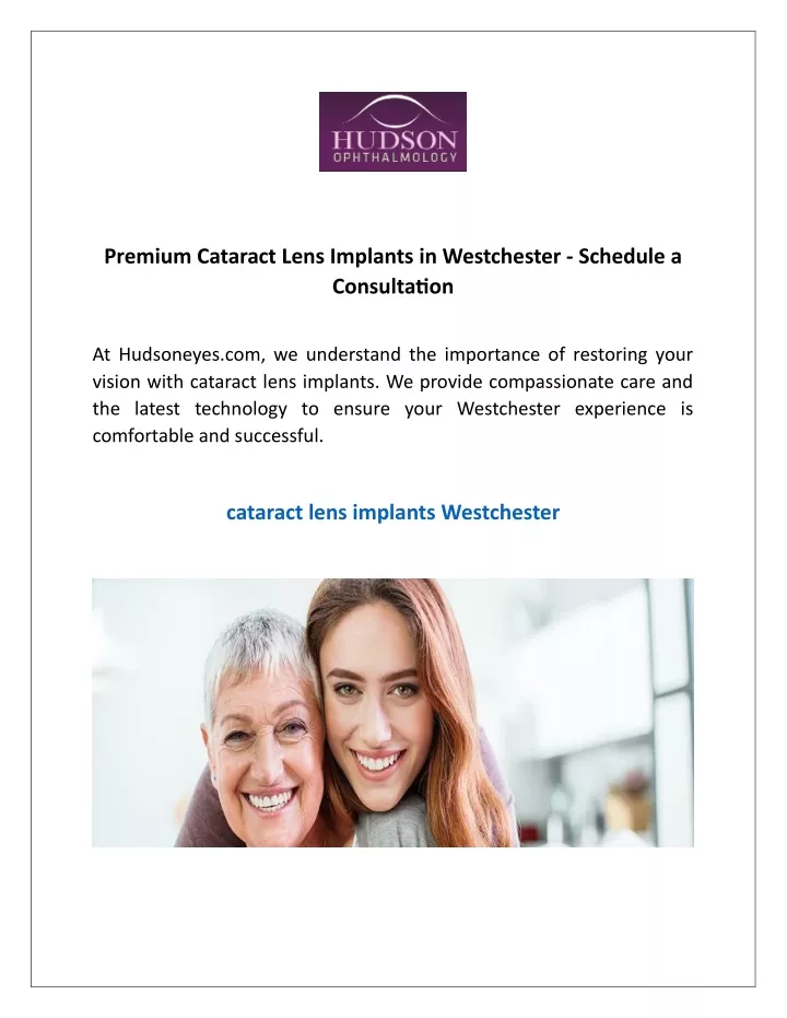 premium cataract lens implants in westchester