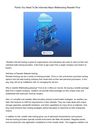 points you need to be informed about webhosting