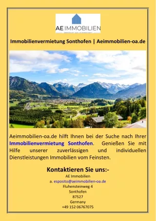 Immobilienvermietung Sonthofen  Aeimmobilien-oa.de